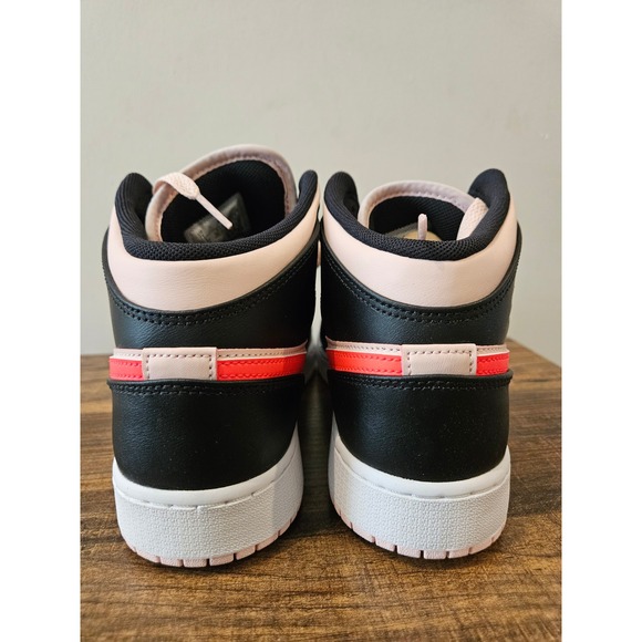 Nike Air Jordan 1 Mid Atmosphere Pink Black 554725-604 GS Size 7Y Womens 8.5 - Picture 6 of 10